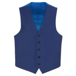 Vanderbilt Collection - Classic Dress Vest 5 Buttons Regular Fit In Blue