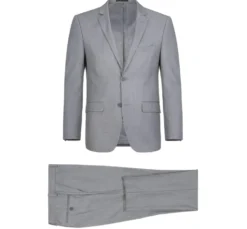 Vanderbilt Collection - Classic 2 Piece Suit 2 Buttons Regular Fit In Light Gray