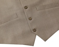 Vanderbilt Collection - Classic Dress Vest 5 Buttons Regular Fit In Taupe