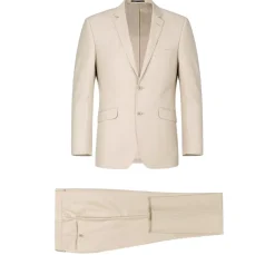 Vanderbilt Collection - Classic 2 Piece Suit 2 Buttons Regular Fit In Beige