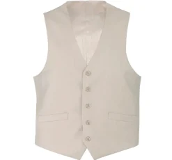 Vanderbilt Collection- Classic Dress Vest 5 Buttons Regular Fit In Beige