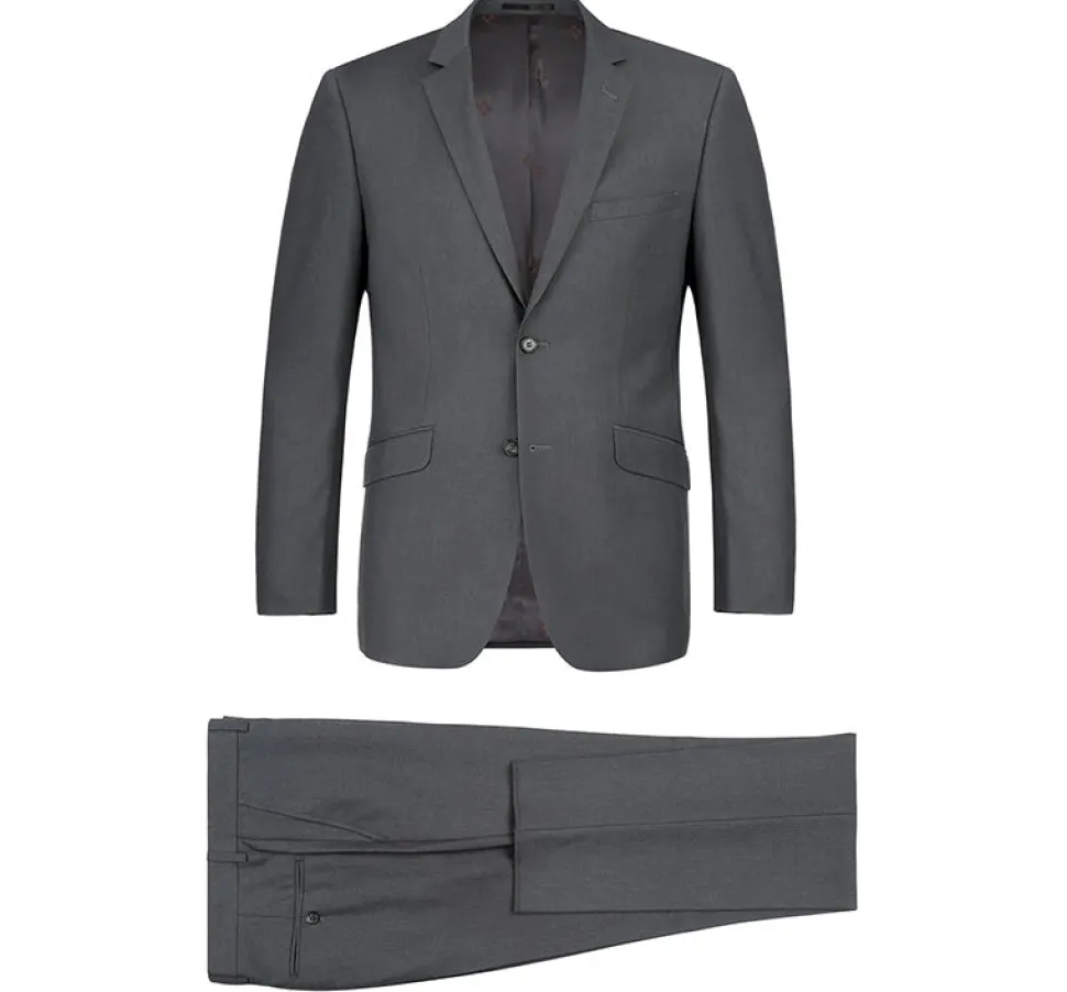 Vanderbilt Collection - Classic 2 Piece Suit 2 Buttons Regular Fit In Medium Gray