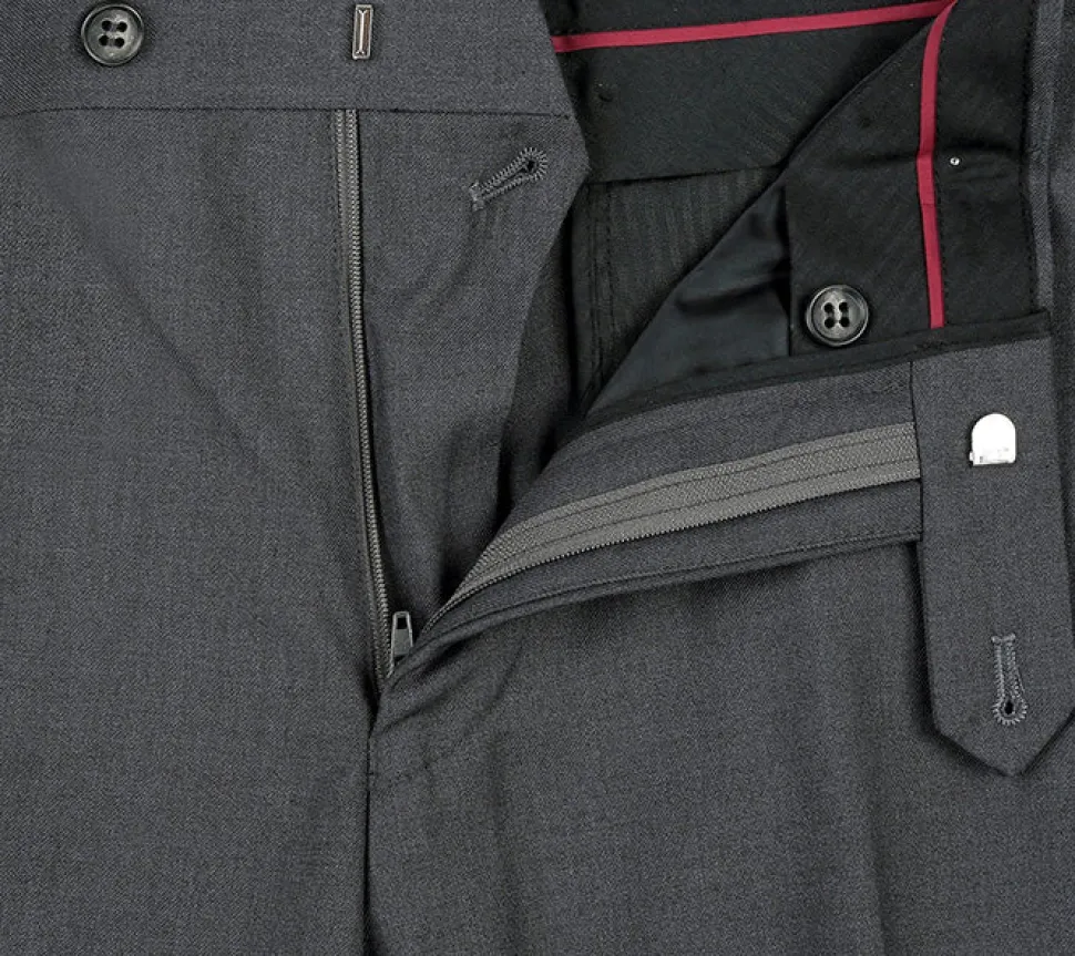 Vanderbilt Collection - Classic 2 Piece Suit 2 Buttons Regular Fit In Medium Gray