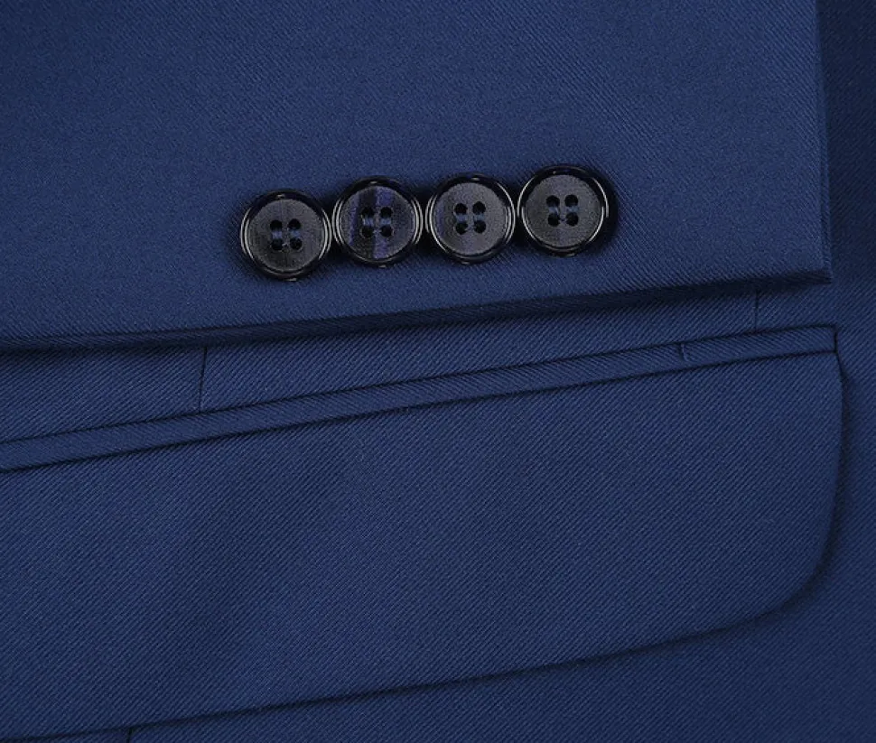 Vanderbilt Collection - Classic 2 Piece Suit 2 Buttons Regular Fit In Blue