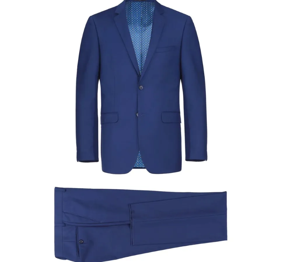 Vanderbilt Collection - Classic 2 Piece Suit 2 Buttons Regular Fit In Blue
