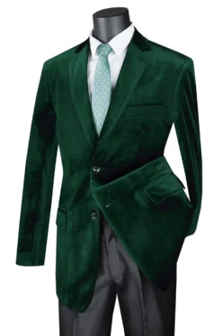 Velvet Regular Fit Fashion Jacket in Emerald