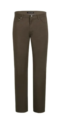 (42W) Modern Fit Stretch Cotton Flat Front Dress Pants - Brown