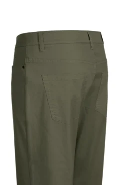 (42W) Modern Fit Stretch Cotton Flat Front Dress Pants - Olive