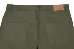 (42W) Modern Fit Stretch Cotton Flat Front Dress Pants - Olive
