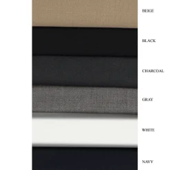 White Slim Fit Dress Pants Flat Front Pre-hemmed