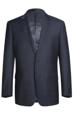 Wool Blend Regular Fit Suit 2 Piece Suit 2 Button in Navy