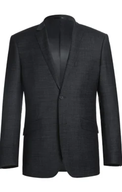 Wool Blend Slim Fit Suit 2 Piece Suit 2 Button in Charcoal