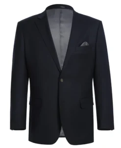 Wool Regular Fit Blazer Solid Color in Midnight Navy