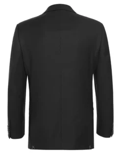 Wool Regular Fit Blazer Solid Color in Black