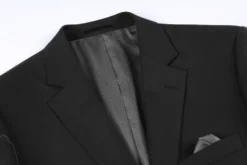 Wool Regular Fit Blazer Solid Color in Black