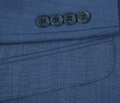 Wool Single Breasted Dress Suit Slim Fit 2 Piece 2 Button in Blue