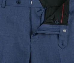 Wool Single Breasted Dress Suit Slim Fit 2 Piece 2 Button in Blue