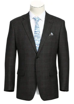 Wool Blend Regular Fit Checked Blazer in Brown