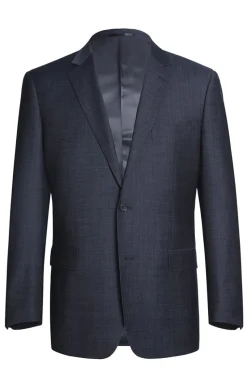 Wool Blend Regular Fit Suit 2 Piece Suit 2 Button in Navy