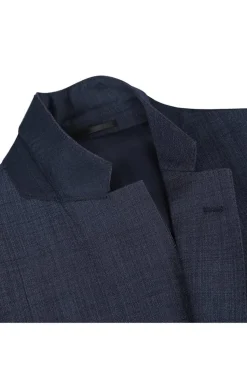 Wool Blend Regular Fit Suit 2 Piece Suit 2 Button in Navy