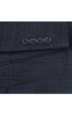 Wool Blend Slim Fit Suit 2 Piece Suit 2 Button in Charcoal