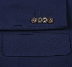 Wool Regular Fit Blazer Solid Color in Dark Navy