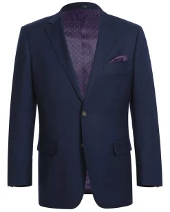 Wool Regular Fit Blazer Solid Color in Dark Navy