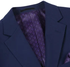 Wool Regular Fit Blazer Solid Color in Dark Navy