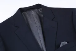 Wool Regular Fit Blazer Solid Color in Midnight Navy