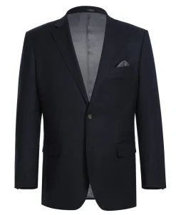 Wool Regular Fit Blazer Solid Color in Midnight Navy