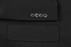Wool Regular Fit Blazer Solid Color in Black