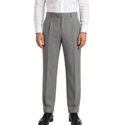 (32W, 36W, 40W) Regular Fit Pleated Pre-hemmed With Cuffs - Gray