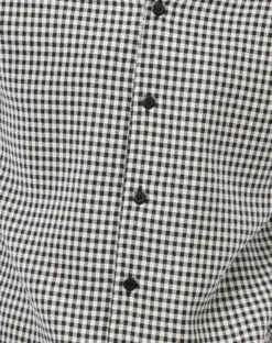 (3XL) Black Mini-Checkered 2 Piece Long Sleeve Walking Suit Set