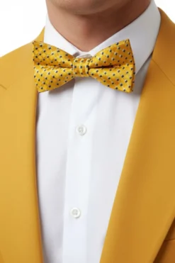Yellow Geometric Pattern Bow Tie